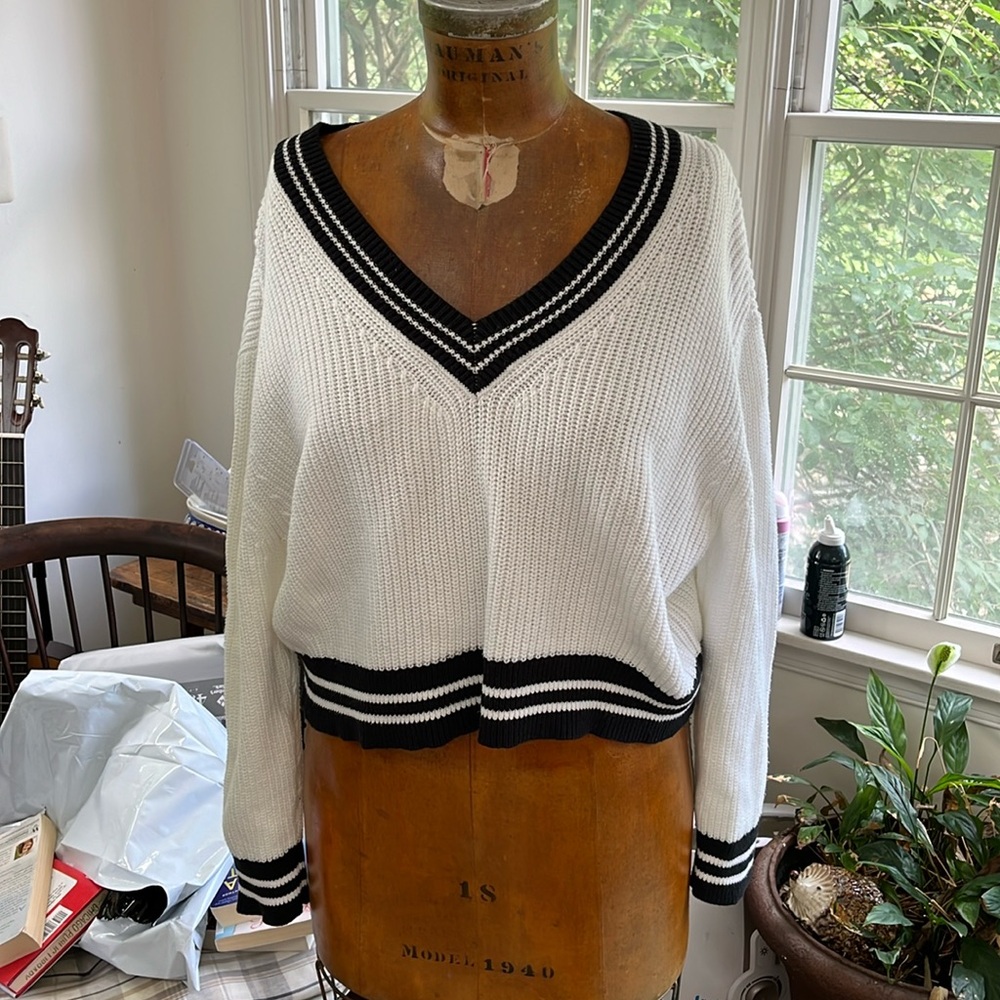 PacSun L.A. Hearts cropped v neck sweater, size medium